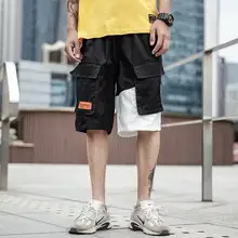 Мужские карго шорты Уличная обычная, высокая, на выход свободные шорты военные летние до колен шорты мужские забавные хип хоп шорты