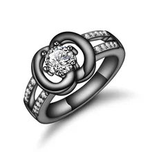 Top black gold color apple ring with zircon women fashion jewelry top luxury brands Anel feminino Cheap hot
