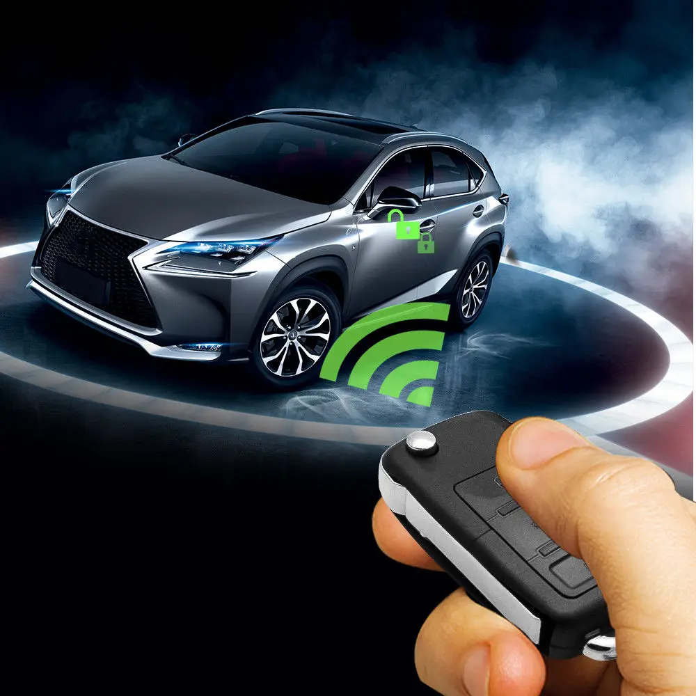 Universal-Car-Vehicle-Remote-Central-Locking-Kit-Keyless-Entry-2-Remotes-Fobs Универсальный-автомобиль-р