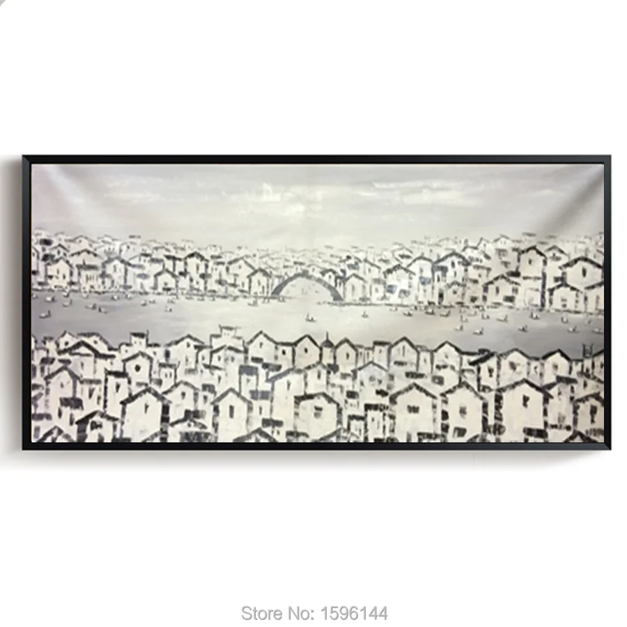 

Paintings Canvas Hand painted Landscape Water City Suzhou China Wall Art Picture Abstract Ornaments Home Decor Oil Painting