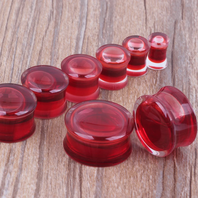 Acrylic Red Liquid Flared Ear Tunnels Ear Plugs 120pcs Mix 6-16mm Expander Stretcher Gauges Piercing Body Jewelry