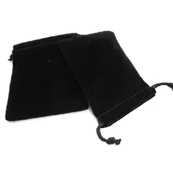 75 шт. 9*7 см мягкий мешочек для ювелирных украшений с завязкой сумка для хранения (черный)