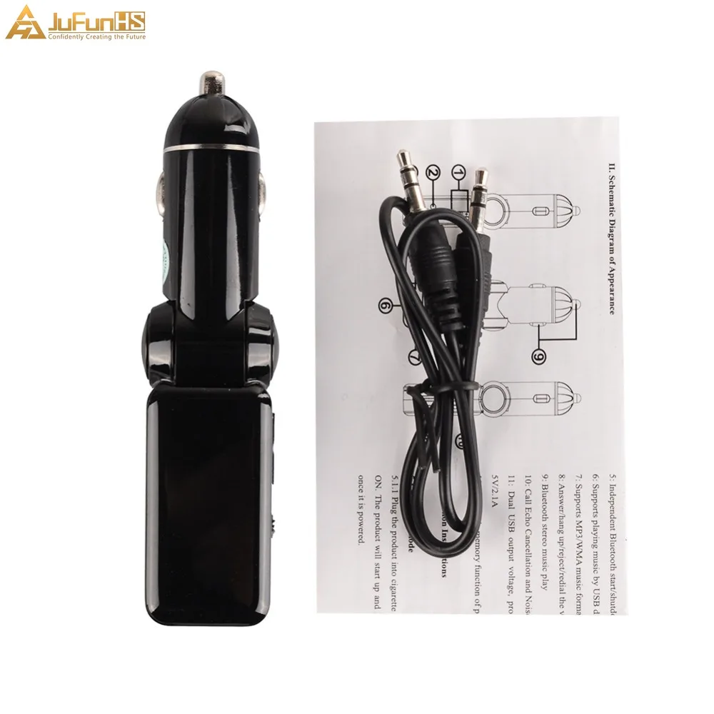 Автомобильный FM трансмиттер Bluetooth MP3 AUX для iphone Android USB зарядное устройство