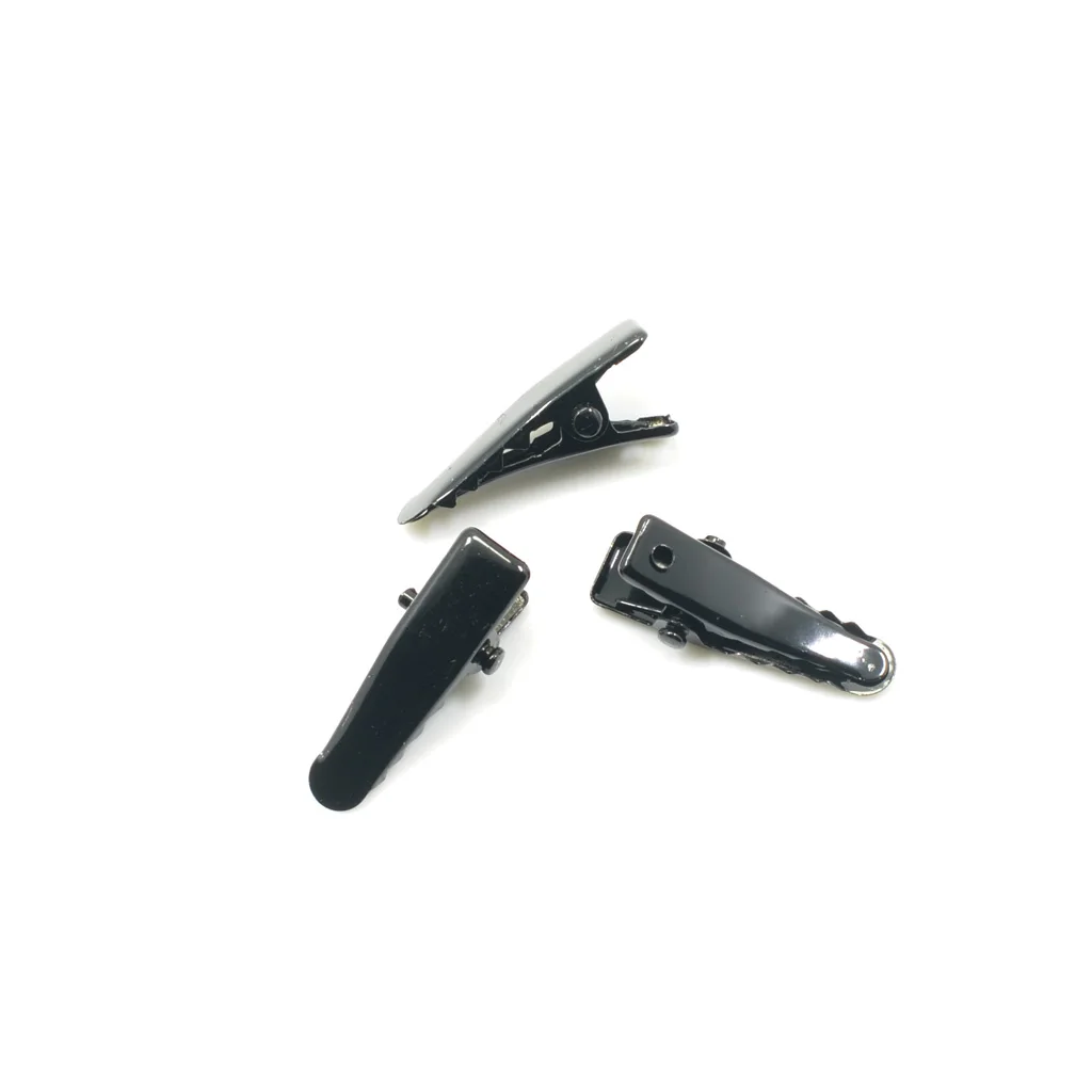 50pcs Mini Black Metal Single Prong Hair Clips Alligator Barrette Findings DIY Women Baby Hair Accessories Kids Hair Bows