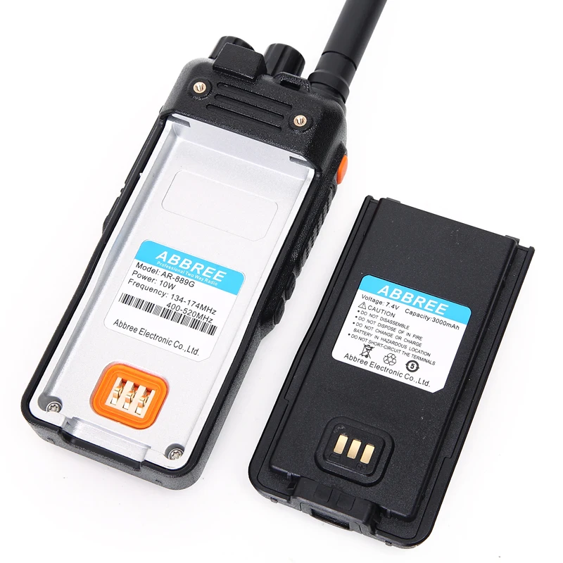 ABBREE AR-889G GPS SOS Walkie Talkie 10Watts 999CH Night Backlight Duplex Repeater Dual Band Dual Receiving Hunting Ham CB Radio