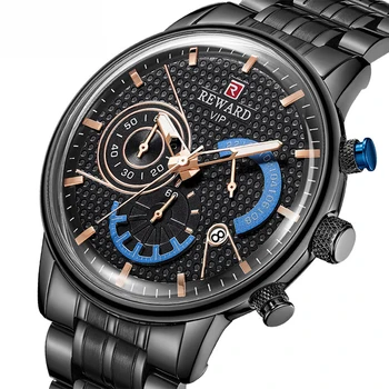 

Fashion Casual Men's Military Watch Waterproof Stainless Steel Strap Chronograph Sport Watch for Men Quartz Wristwatch Clock