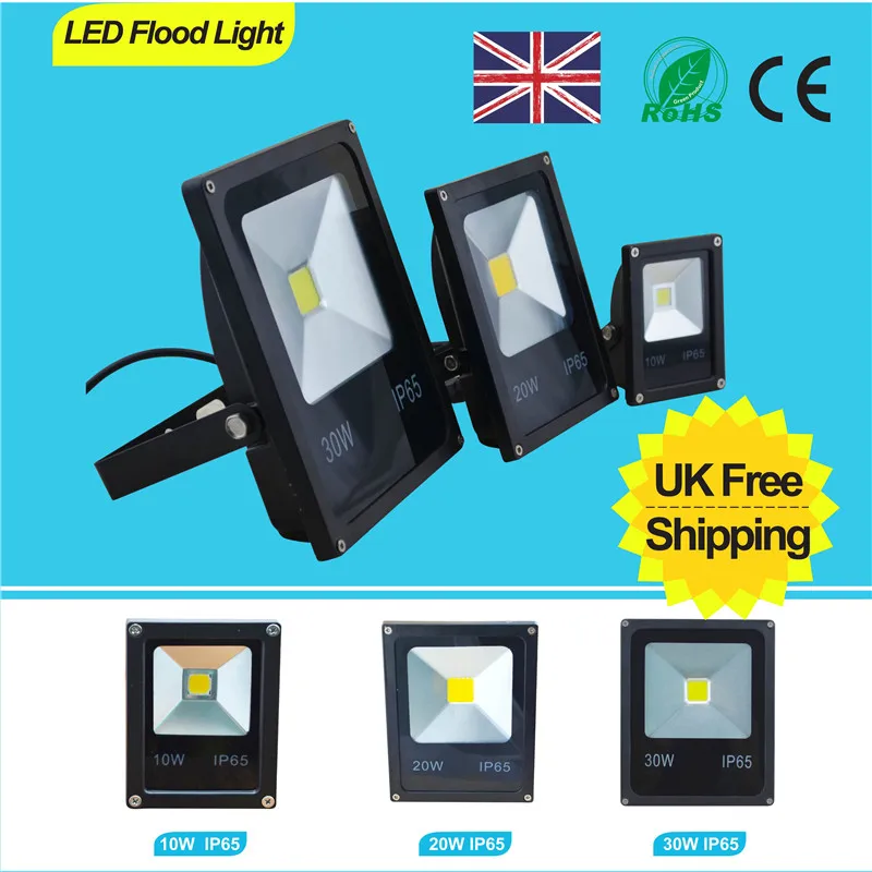 

30W 20W 10W LED floodlight Spotlight OUTDOOR cool white warm white Bule Green Red LED Waterproof IP65 lamp Garden lighting wall
