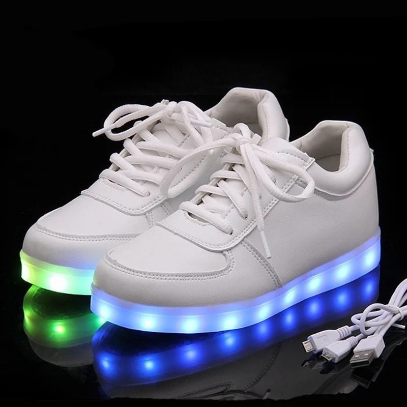 baratas KRIATIV Carregador USB Iluminado sapatos para o Menino Menina tênis brilhantes Luz Up Kid Casual Sneakers Luminosos led menina crianças sapatos