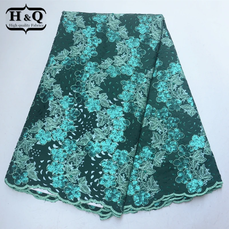 

Hollow Design African Fabric Embroidery With Sequins Beads High Quality Nigeria Velvet Lace Fabrics 5 yards For Sewing Clothes