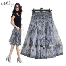 Makuluya2019, лучшие кружевные юбки, грация, модная женская юбка, большой размер, с принтом, кружевная богемная средняя юбка, красивая женская юбка L6
