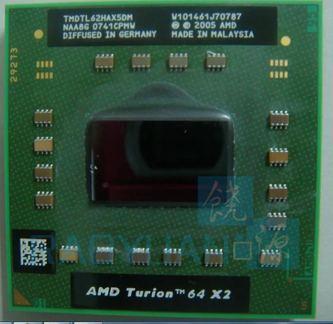 AMD cpu laptop Turion TL-62 TL62 TL 62 TMDTL62HAX5DM CPU 1M Cache/2.1GHz/Socket S1/Dual-Core Laptop processor