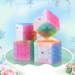 Qiyi волшебный куб головоломка 2x2 3x3 4x4 5x5 необычная форма Пирамида Skew Marstermorphix Sq1 квадратный-1 брелок прозрачный желе куб