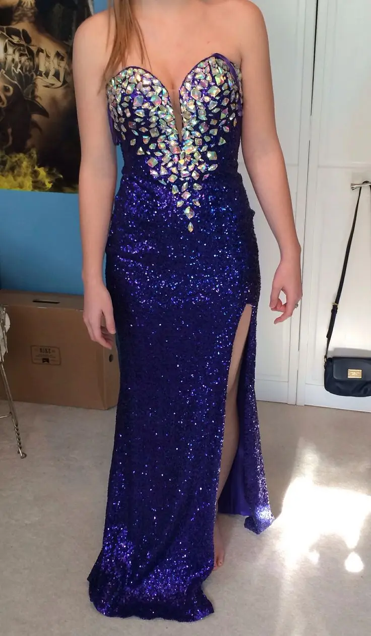 sequin beaded gown