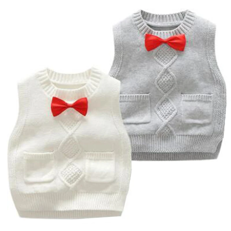 

Boys Knitted Vest Spring Autumn Sleeveless Butterfly Cotton pullover Vest Children Top Clothes Casual Baby Costume Kids Sweater