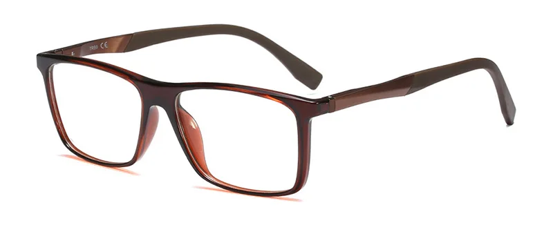 SHAUNA сверхлегкие прямоугольные солнцезащитные очки с пружинным шарниром, оправа для мужчин, линзы из смолы, оптические очки TR90 - Цвет оправы: Tea