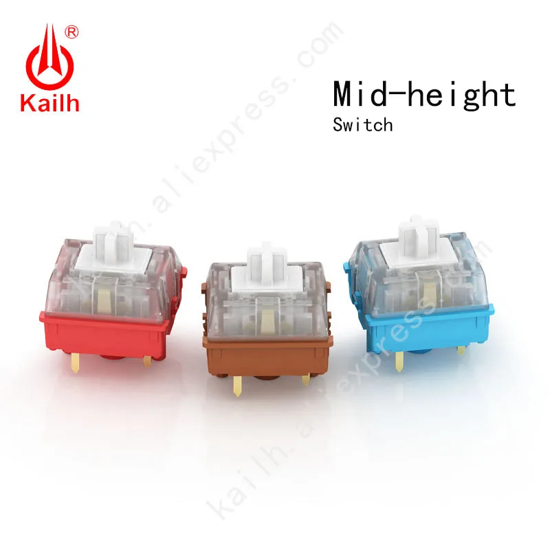 

Kailh Mid-height Mechanical Switch for gaming,linear type,red/blue/brown base,12.2X12.2X11.2mm,50 million cycles