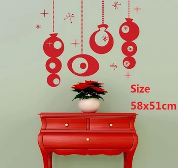 

Mid Century Style Gold Ornaments Wall Decal Sticker set - Holiday Decorations - Party Decorations