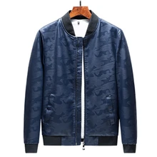 zozowang new Military Bomber Jacket Men Camo Spring and Autumn pu Leather Camouflage Army Coat Leather Jacket
