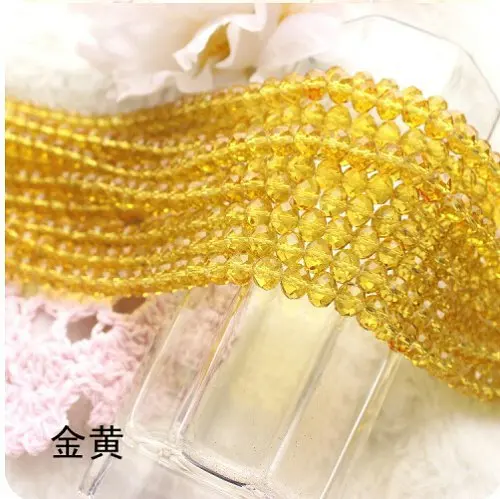 DIY Изготовление браслетов Хрустальные стеклянные бусины Rondelle 6 мм 8 золотистый