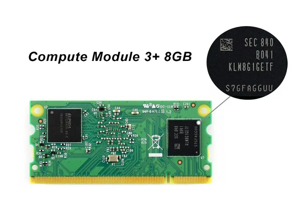  Raspberry Pi Compute Module 3+ Lite/8GB/16GB/32GB 1GB RAM 64-bit 1.2GHz BCM2837B0 200PIN SODIMM con
