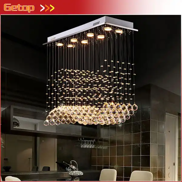 Best Price Modern Restaurant Rectangular Chandeliers K9 Crystal Rectangular Chandeliers K9 Crystal