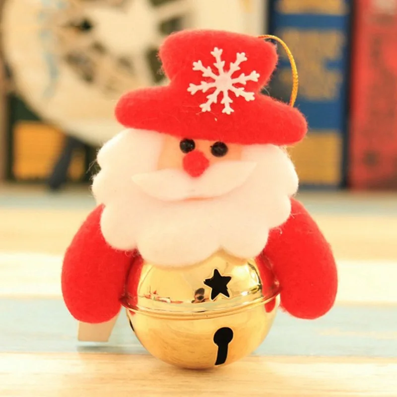 Рождественский подарок для ребенка Санта Клаус кукла колокол снеговик, лось, медведь кукла колокол елку Подвески рождественские DIY Ханинг украшение для дома - Цвет: Santa Claus A