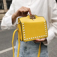 Famous brand rivet box handbags mini Cube Brand original design crossbody bags for women messenger bags