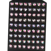 Новое поступление. Женские серьги-гвоздики с милыми животными и единорогами из смолы. Ювелирные изделия для ушей с героями мультфильмов. 36 пар в подарок