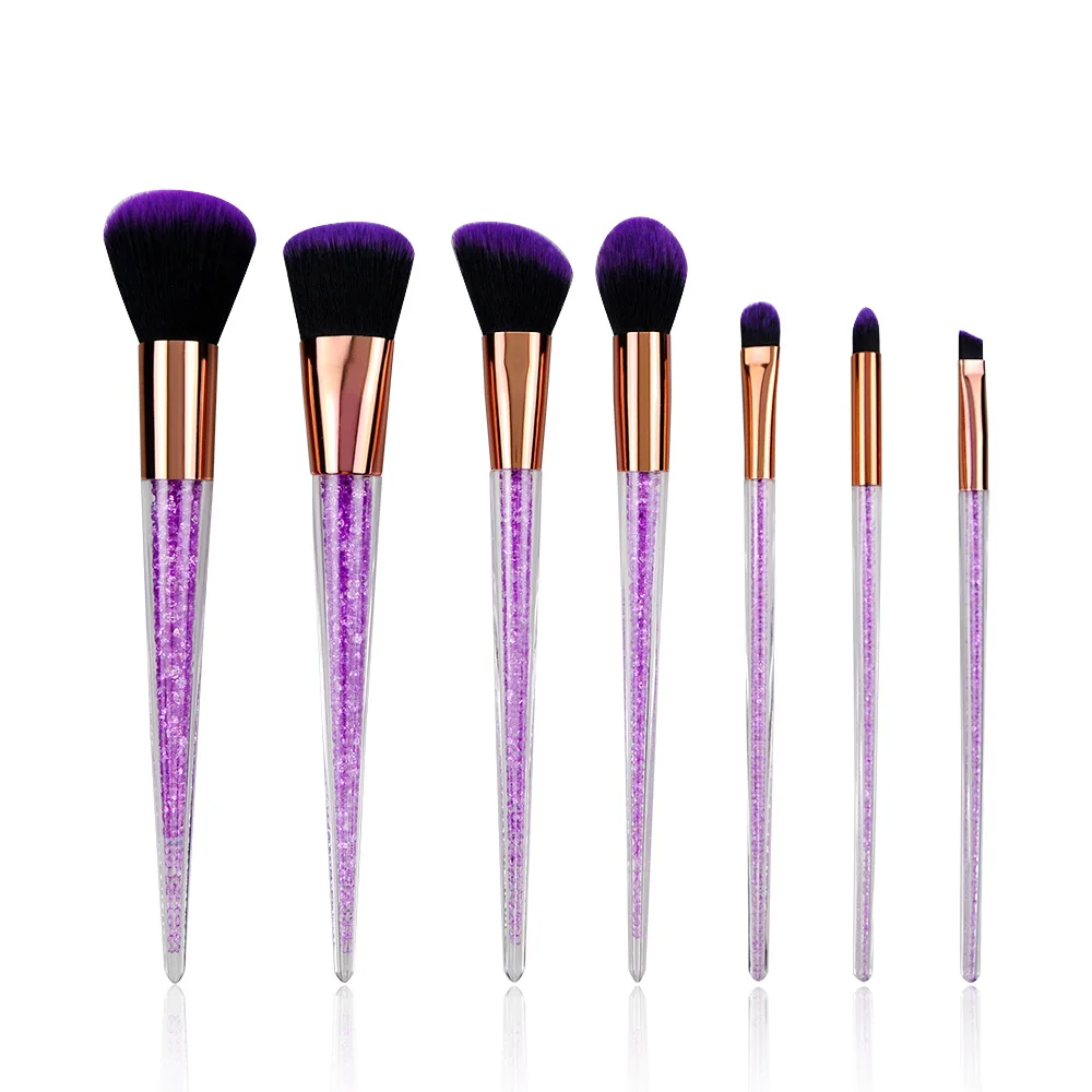 

7pcs Diamond Makeup Brushes sets with Bag Crystal Makeup Brush kits Eyeshadow Contour Powder Brush Foundation Eyeshadow