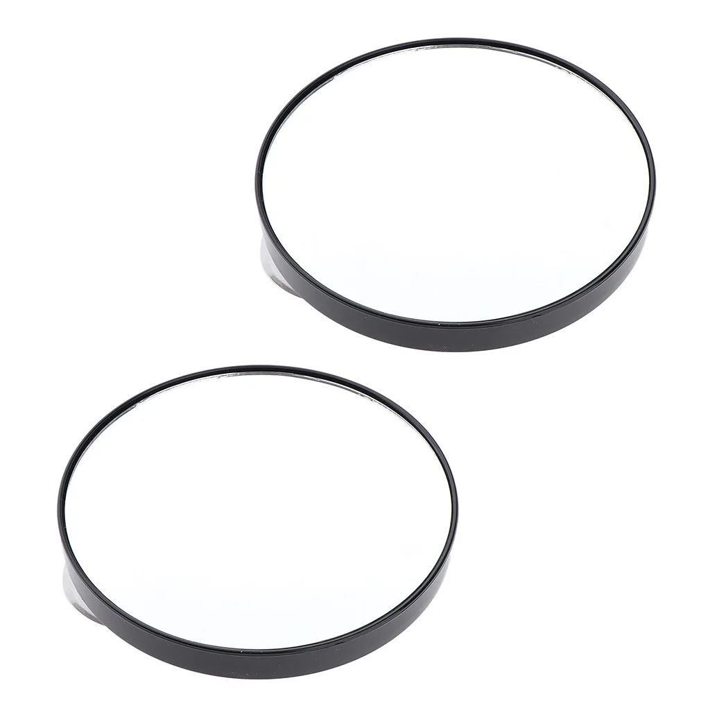 2x Black Travel Wall Mount Suction Mirror 10X Magnifying Makeup Cosmetic Bedroom Mirrors with 2 Suction Cups