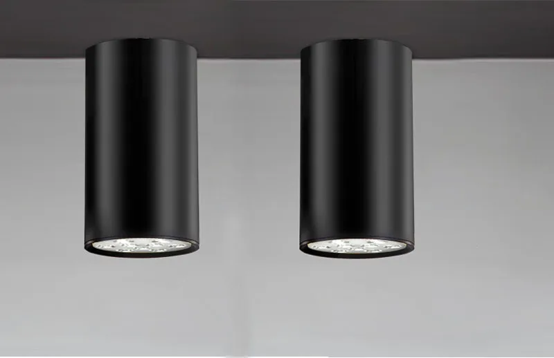 Contemporary Black Cylinder Aluminum 9W LED Ceiling Lights Exhibition Office Dome Light Commercial Light3