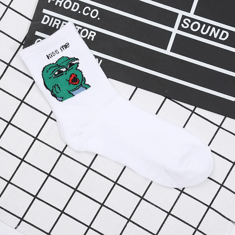 2019 Off буквы Носки для HipHop уличный стиль лягушка Колледж носки 100% хлопок