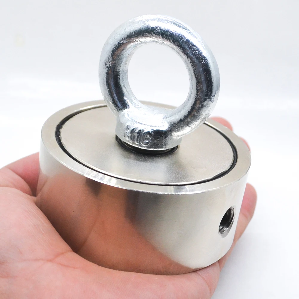 

Strong Neodymium Magnet Double side Search magnet hook super power Salvage Fishing magnetic D74*28mm 150KGx2 Stell Cup holder