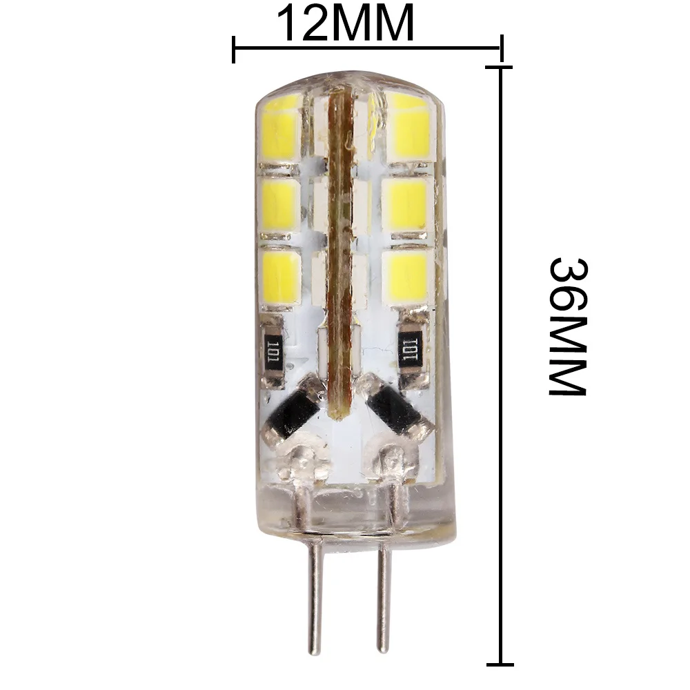 12 шт G4 лампочка 24 SMD 2835 супер яркий светодиодный светильник лампы DC 12 В 6 Вт Светодиодный светильник белый/холодный белый сигнальный светильник s, лампы