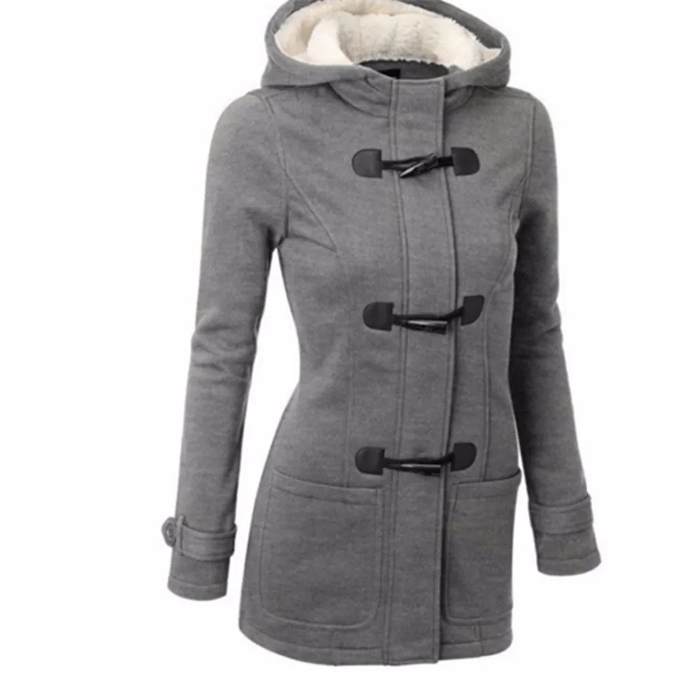 Especially long trench coat for women Spring Autumn Overcoat Female Long Hooded Horn Button Outwear trenchcoat