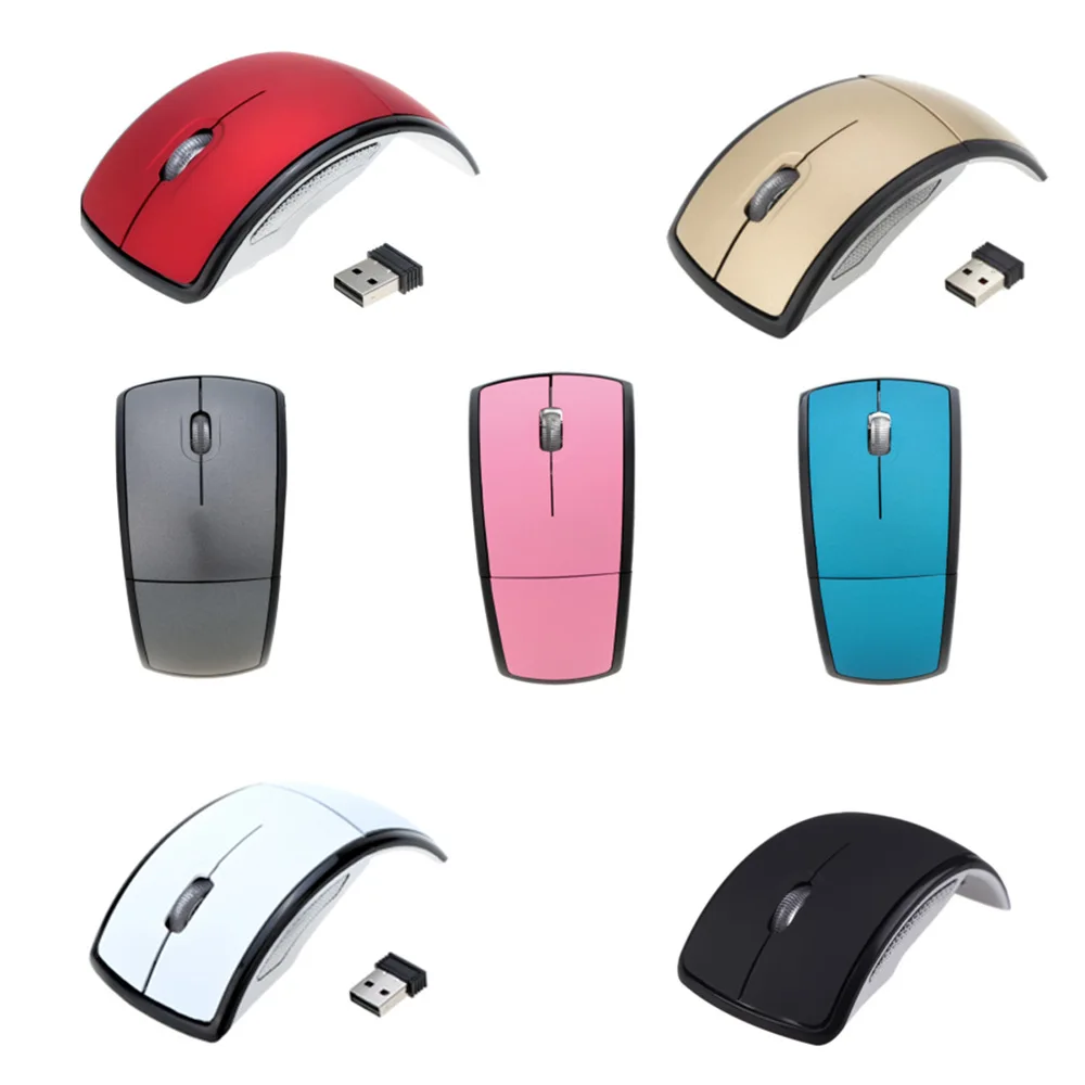 Flexible Design Foldable 2.4G Wireless Optical Mouse With USB Receiver