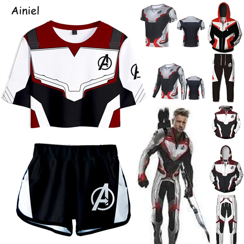 

Avengers Endgame Quantum Realm Hoodie Sweatshirt T-shirt Pants Superhero Iron Spider Man Cosplay Costume Coat Jacket Adult Women