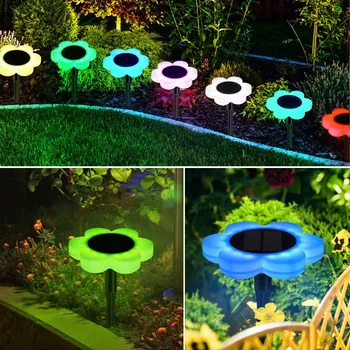 

Solar Garden Lights Solar Pathway Light Outdoor Waterproof Color Changing Light Lamp for Home Yard Driveway Lawn Road #CL30