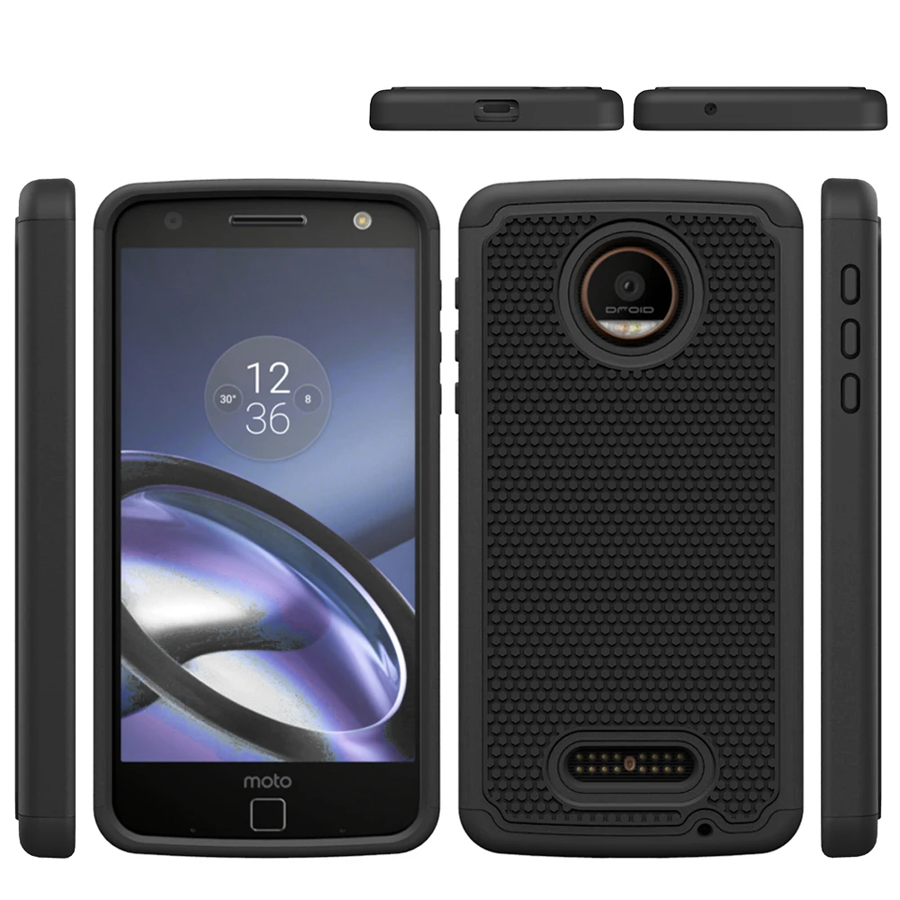 Для Moto Z Play шин Двухслойный Силиконовые Футляр Пластиковая Крышка Броня