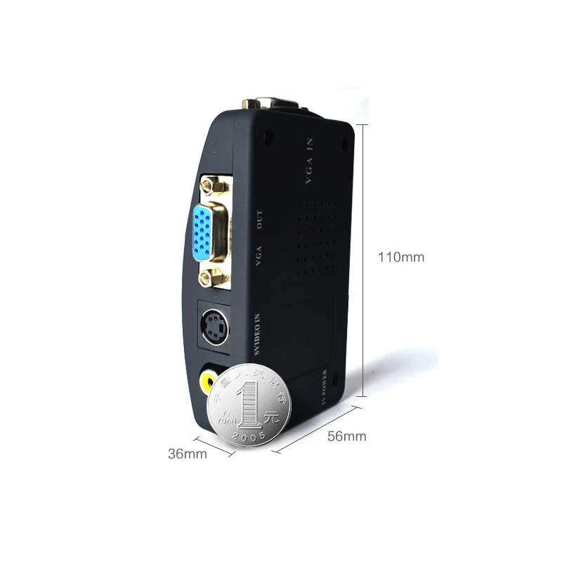 

SZBITC AV to VGA Converter BNC S-video Input to VGA Output Analog signal adapter for PC to TV Converter