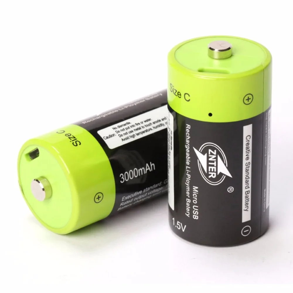 1 шт Новинка ZNTER 1,5 V 3000mAh перезаряжаемая батарея C размер USB перезаряжаемая литий-полимерная батарея+ микро USB кабель для быстрой зарядки