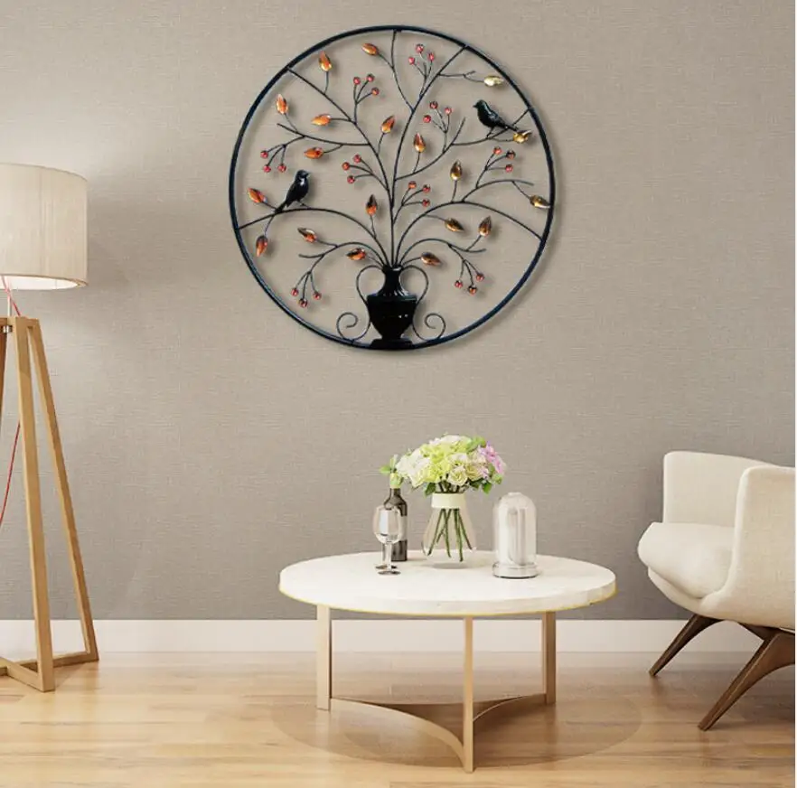 

Metal Iron Circular Wall Decor Ornaments Creative Wall Decorations Living Room Background Wall Art Metal Decoration 62CM