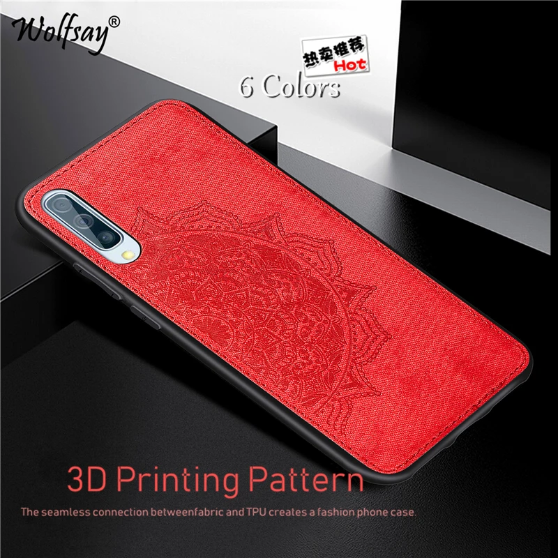 

sFor Samsung Galaxy A50 Case Fashion Fabric Shell Silicone Bumper Cloth+PC Case For Samsung Galaxy A50 Cover For Samsung A50
