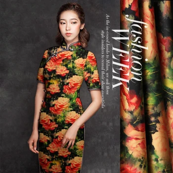 

118cm wide 19mm 93% silk & 7% spandex rose stretch silk satin fabric for dress shirt clothes cheongsam D672