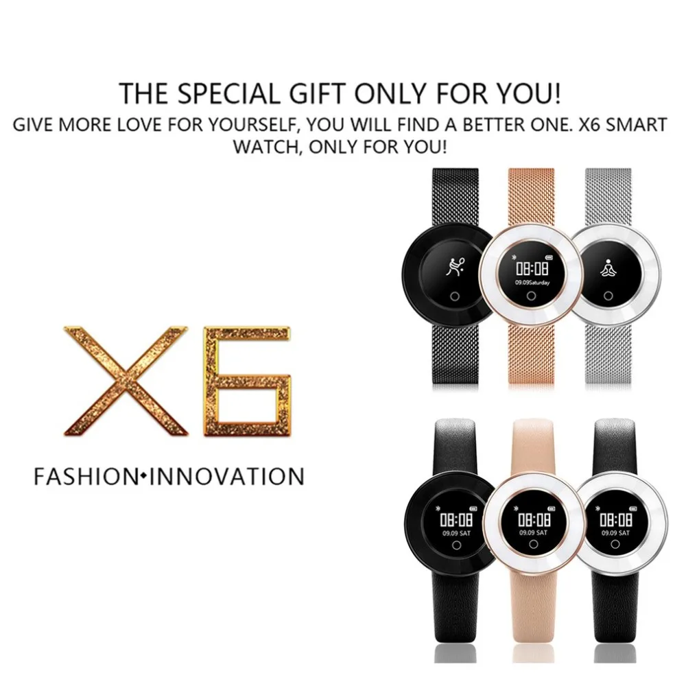 

X6 Sports Bluetooth Smart Band Color Screen Heart Rate Blood Pressure Monitor Pedometer Bracelet Fitness Hand Ring