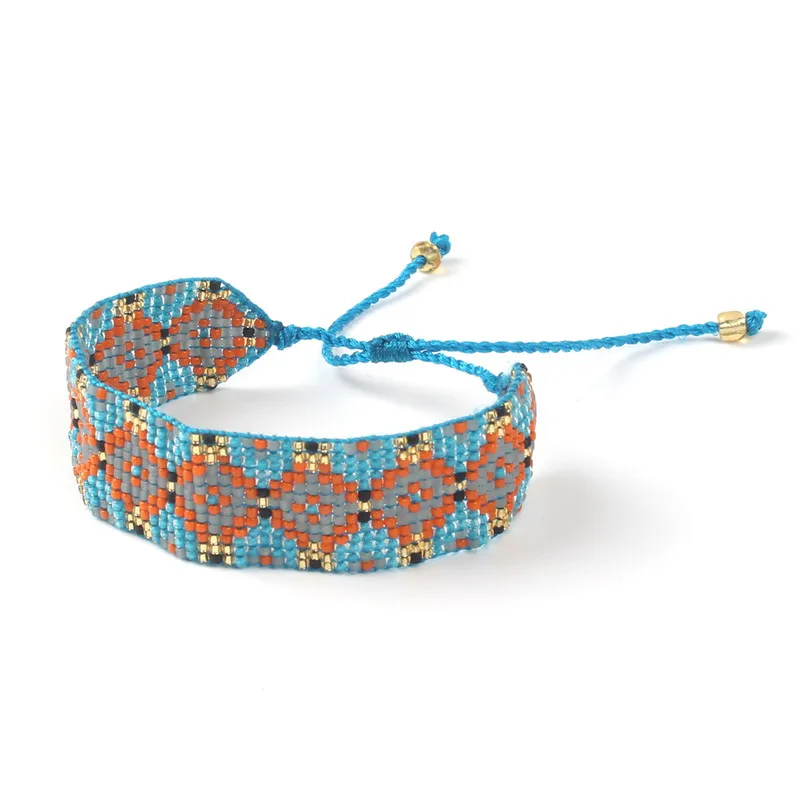 SHINUSBOHO, геометрические браслеты ручной работы для женщин, на шнуровке, узор Miyuki, мужские браслеты, mujer moda, ювелирные украшения - Окраска металла: HB641-F