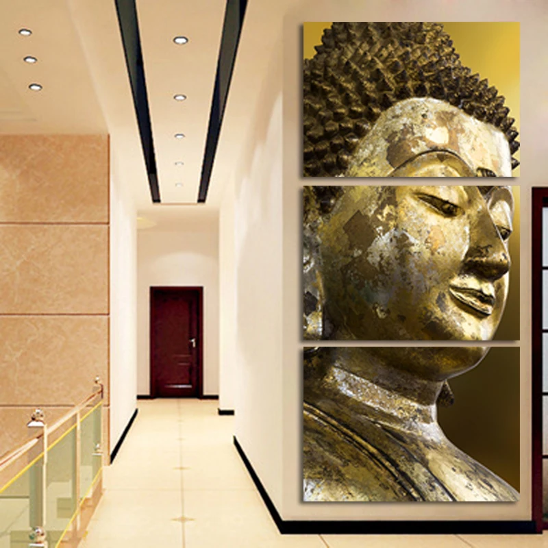 HD printed 3 Piece Canvas Art Buddha Painting Wall Art Modular Picture