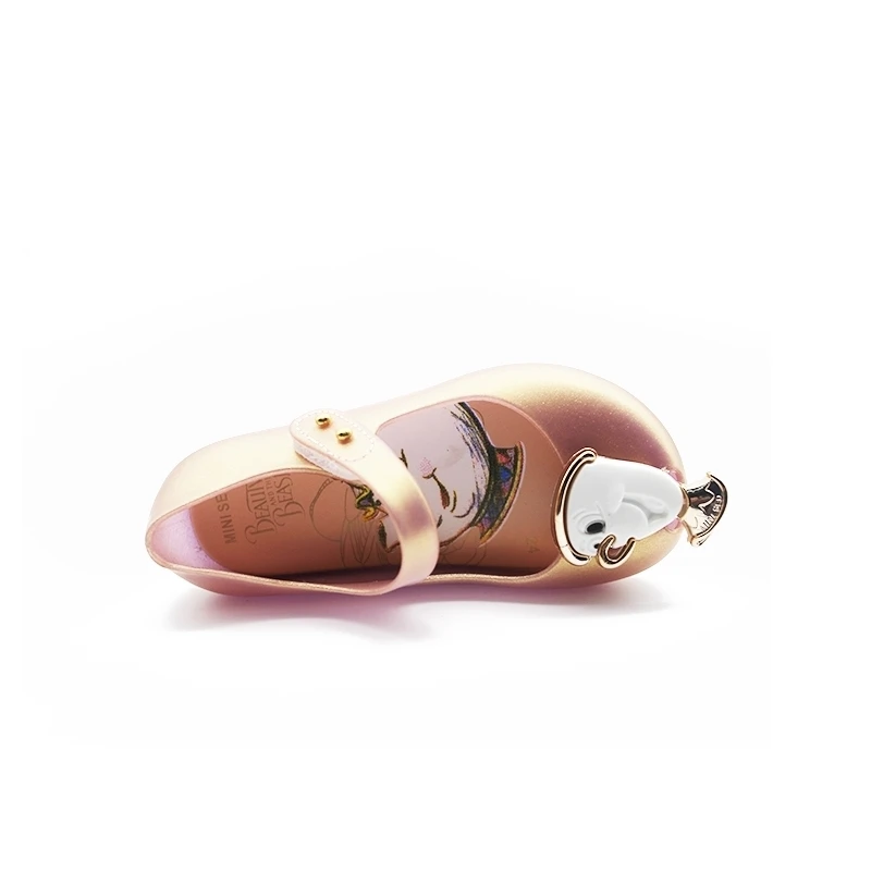 CNFSNJ/ г. Весенне-летние дышащие повседневные силиконовые мини-сумки с изображением зверя, нескользящая обувь принцессы для девочек модные новые сандалии - Цвет: Золотой