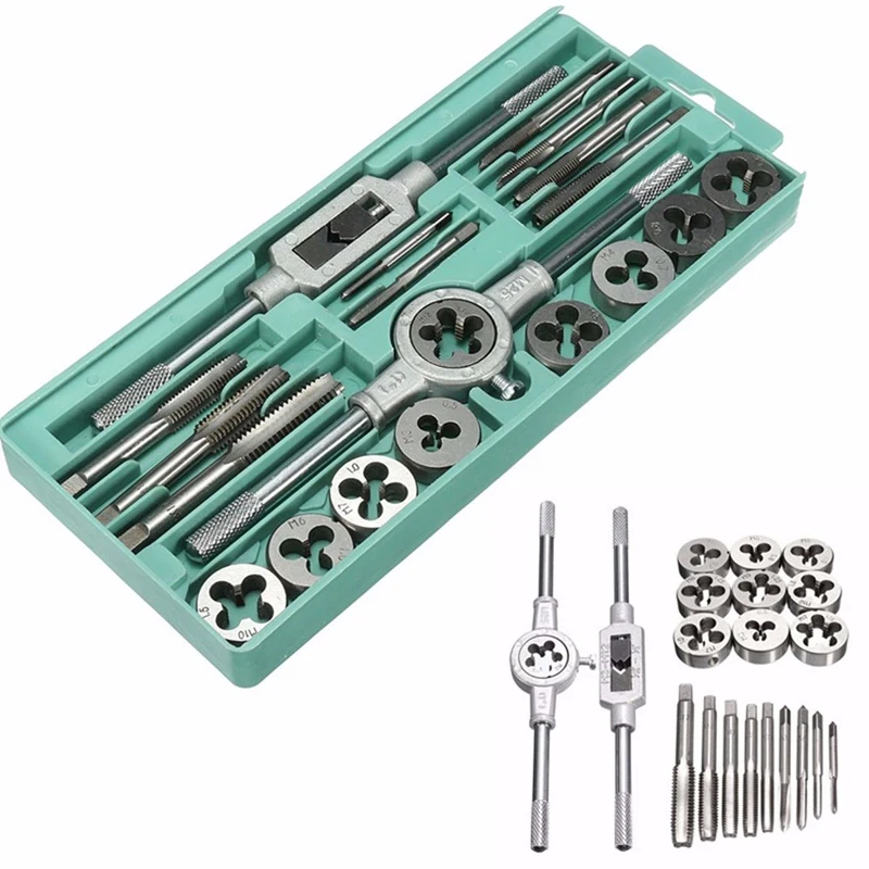 DWZ 20Pcs Threaded Cutting Set M3 M12 Pro Metric Tap Threaded Cutters