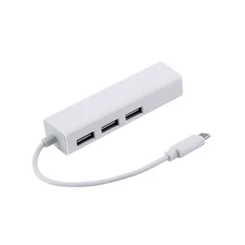 

Hot New USB 3.1 Type C USB-C Multiple 3 Ports Hub with Ethernet Network LAN Adapter Eletronic Toiletry Kits 2019 selling